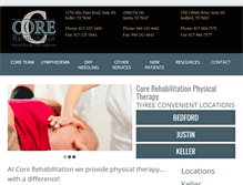 Tablet Screenshot of corerehabphysicaltherapy.com